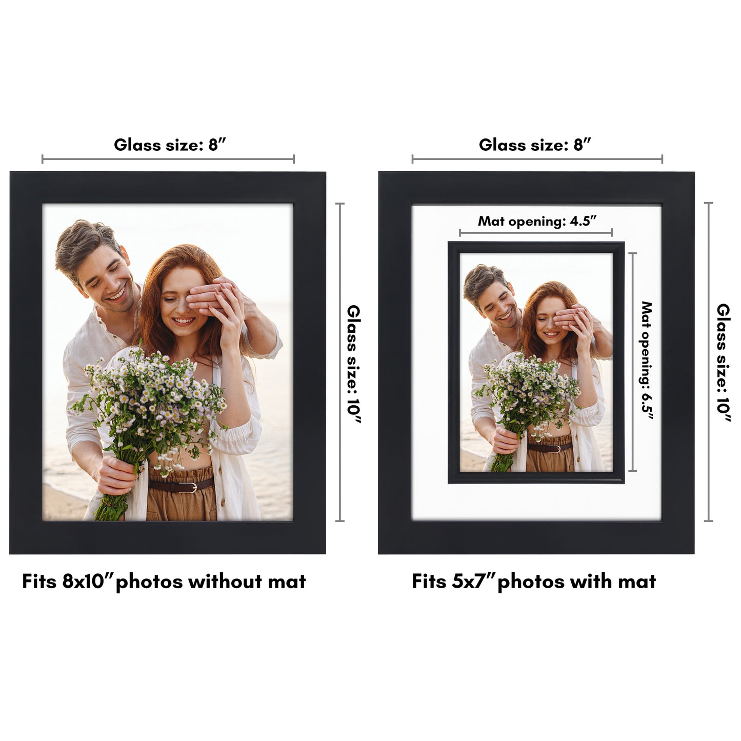 Veranda Picture Frame | Fillet Accent | Mat Included | Shatter-Resistant - Americanflat