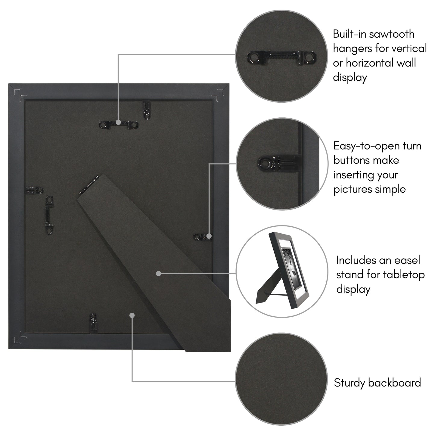 Veranda Picture Frame | Fillet Accent | Mat Included | Shatter-Resistant - Americanflat