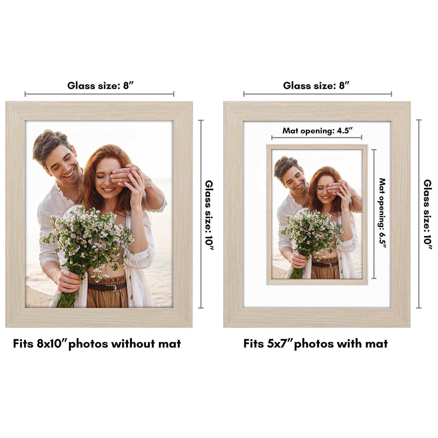Veranda Picture Frame | Fillet Accent | Mat Included | Shatter-Resistant - Americanflat