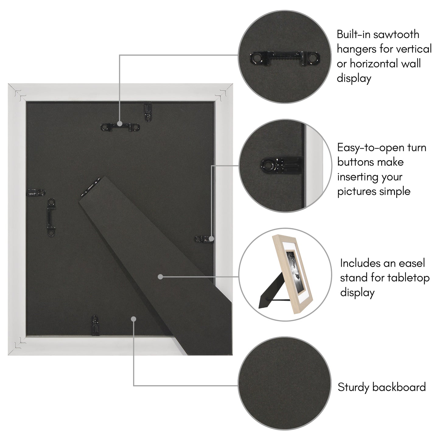 Veranda Picture Frame | Fillet Accent | Mat Included | Shatter-Resistant - Americanflat