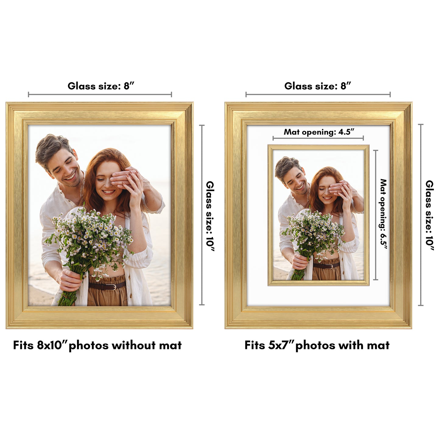 Veranda Picture Frame | Fillet Accent | Mat Included | Shatter-Resistant - Americanflat