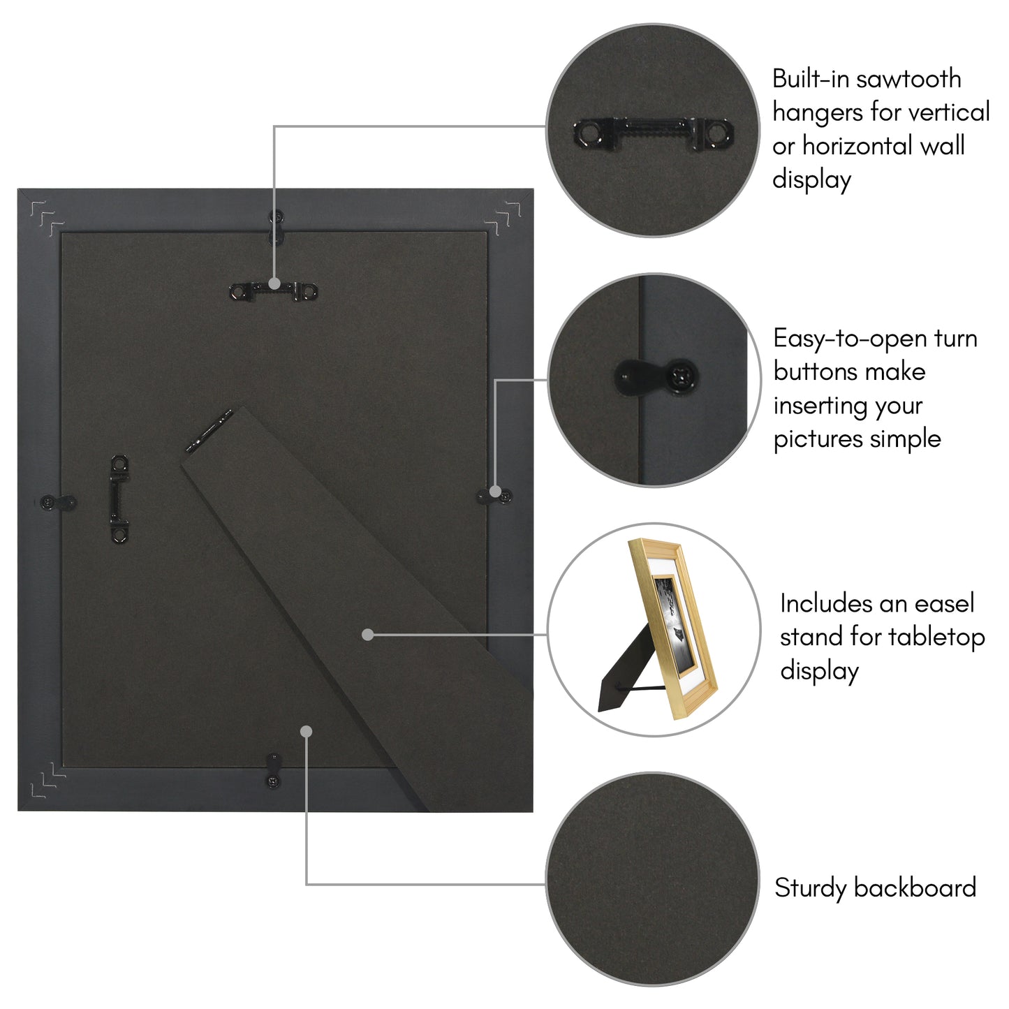 Veranda Picture Frame | Fillet Accent | Mat Included | Shatter-Resistant - Americanflat