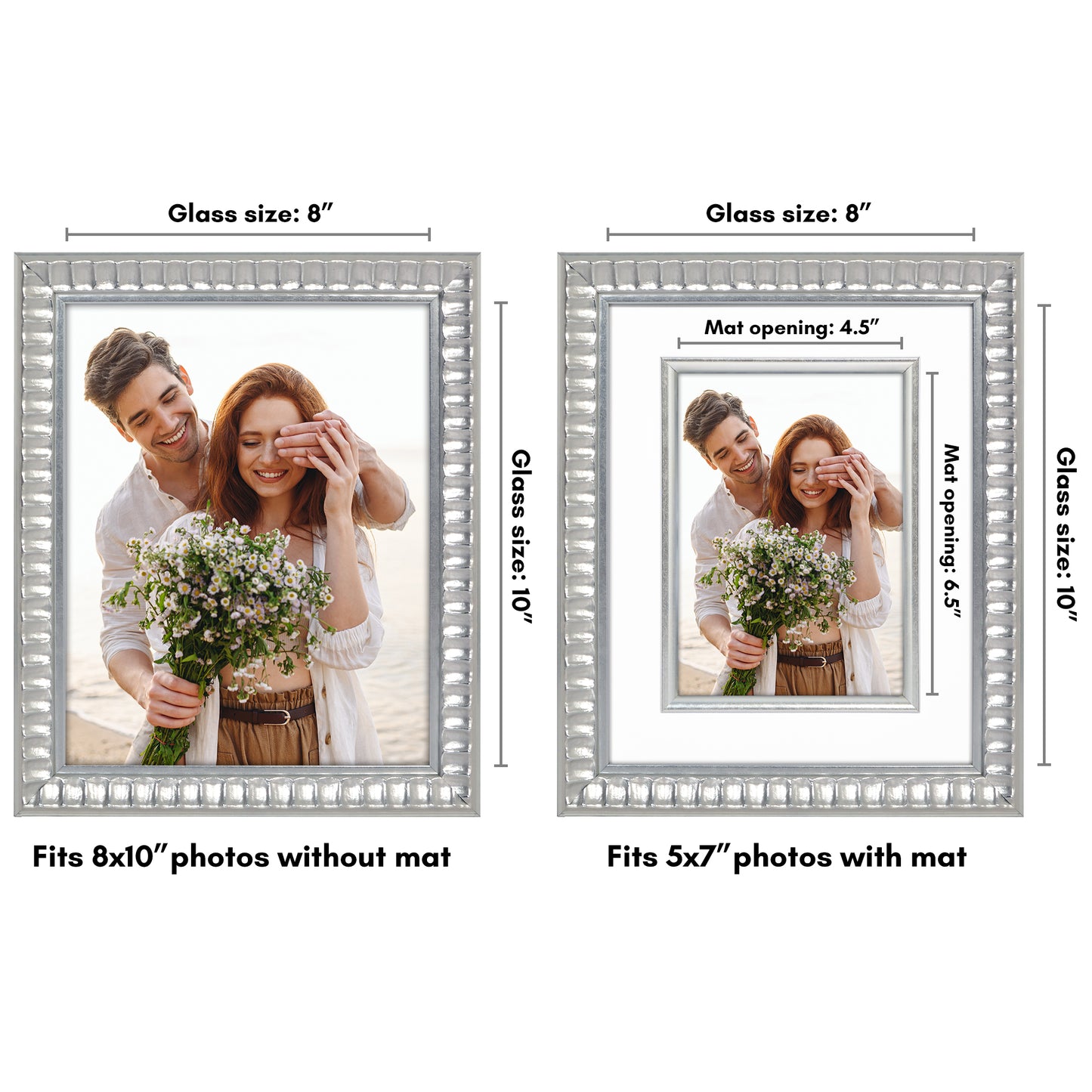 Veranda Picture Frame | Fillet Accent | Mat Included | Shatter-Resistant - Americanflat