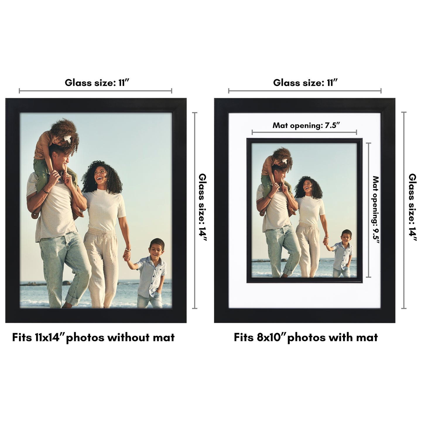 Veranda Picture Frame | Fillet Accent | Mat Included | Shatter-Resistant - Americanflat