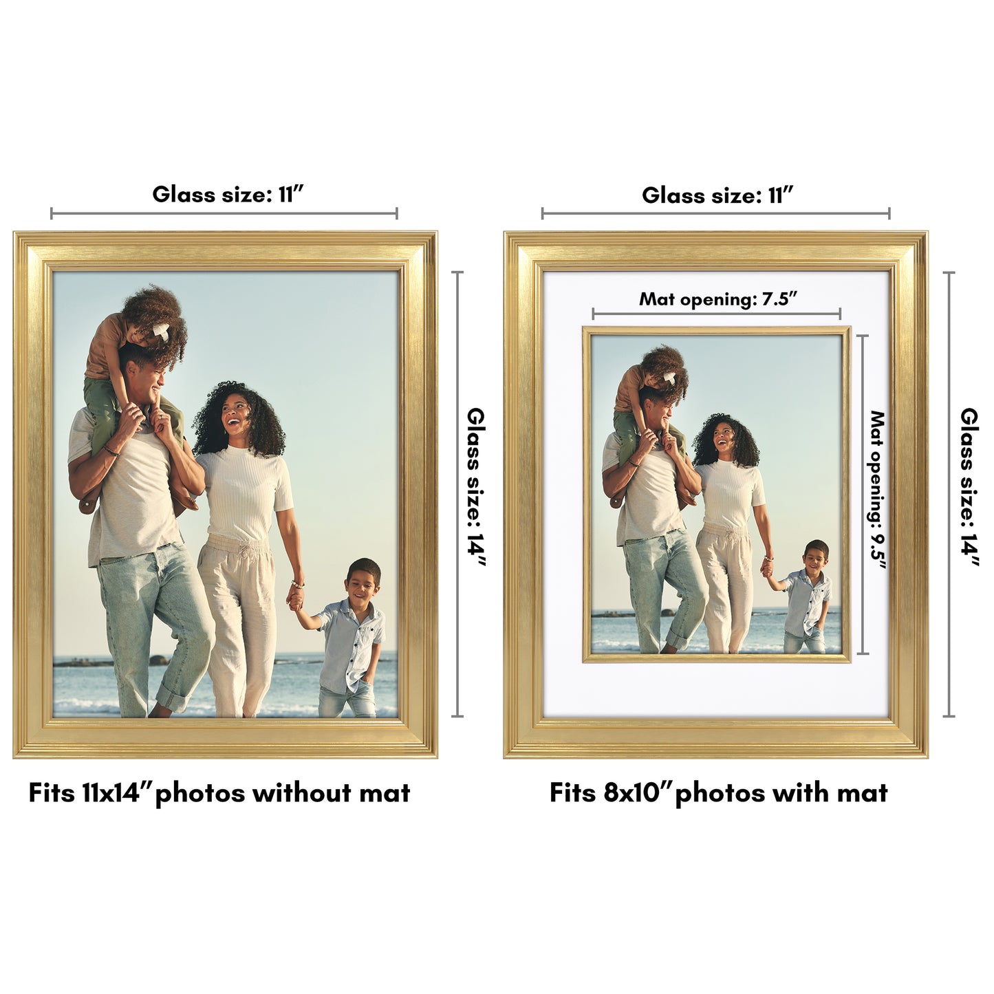 Veranda Picture Frame | Fillet Accent | Mat Included | Shatter-Resistant - Americanflat