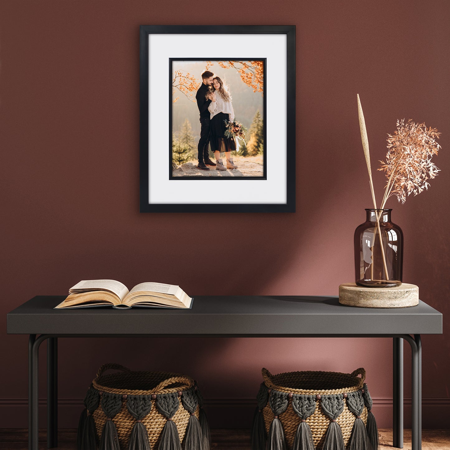 16x20 | Veranda Picture Frame | Fillet Accent | Acrylic Glazing | White Mat Fits 11x14 - Americanflat