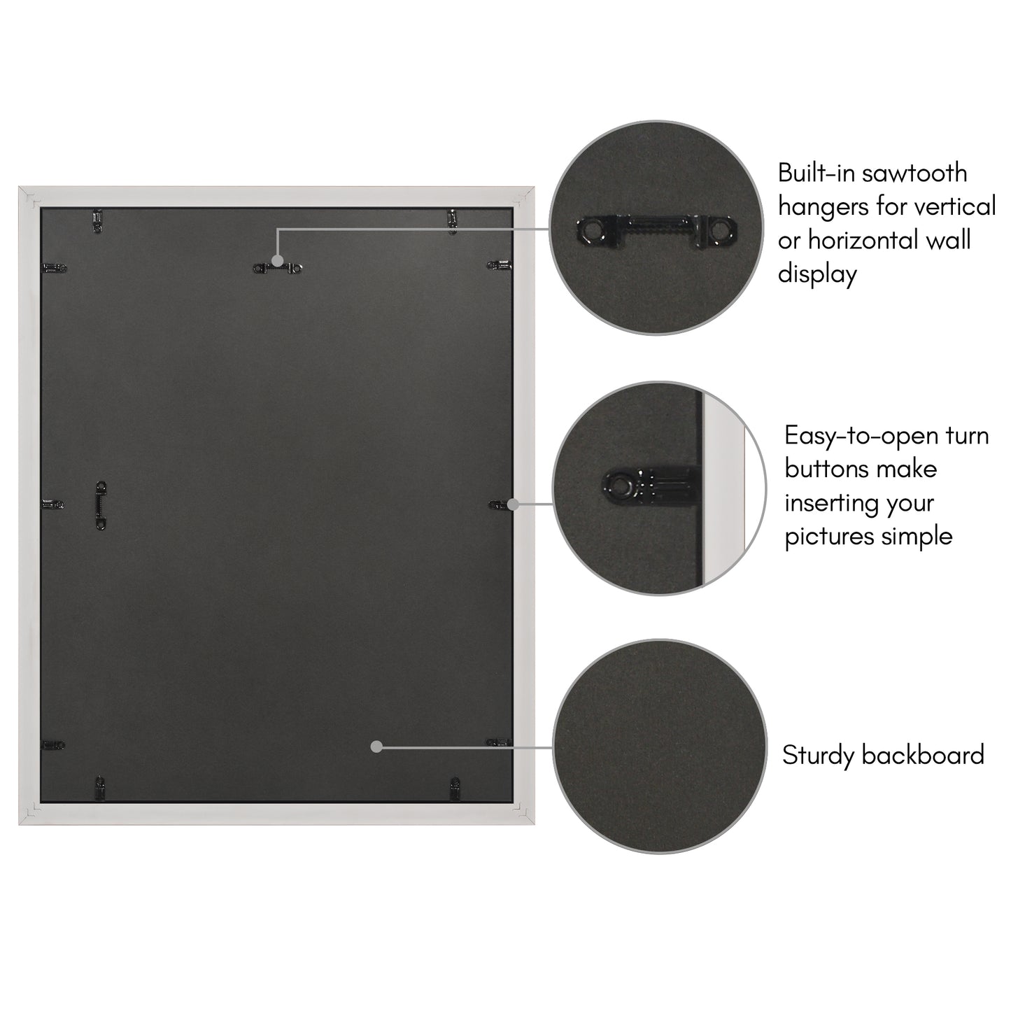 16x20 | Veranda Picture Frame | Fillet Accent | Acrylic Glazing | White Mat Fits 11x14 - Americanflat