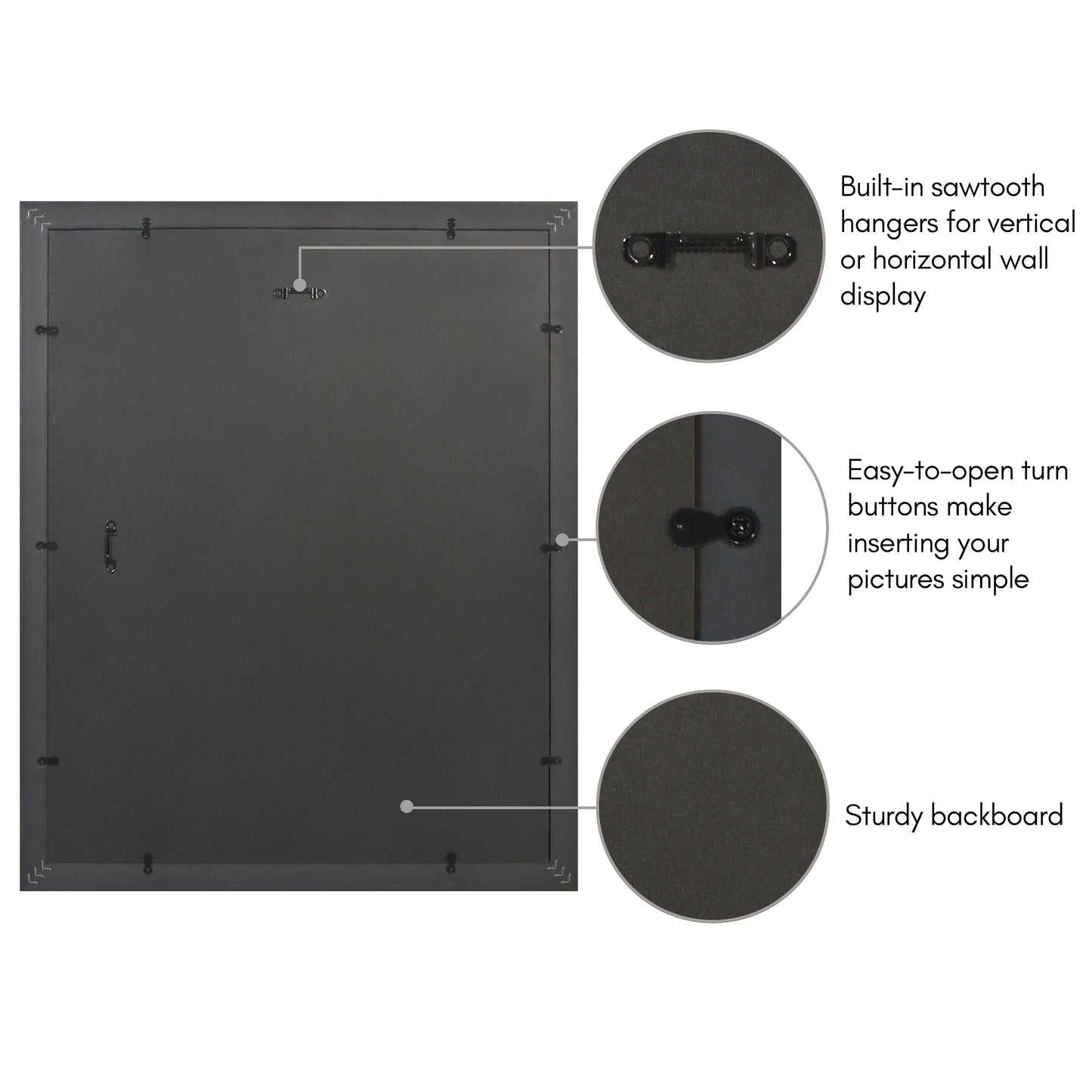 16x20 | Veranda Picture Frame | Fillet Accent | Acrylic Glazing | White Mat Fits 11x14 - Americanflat