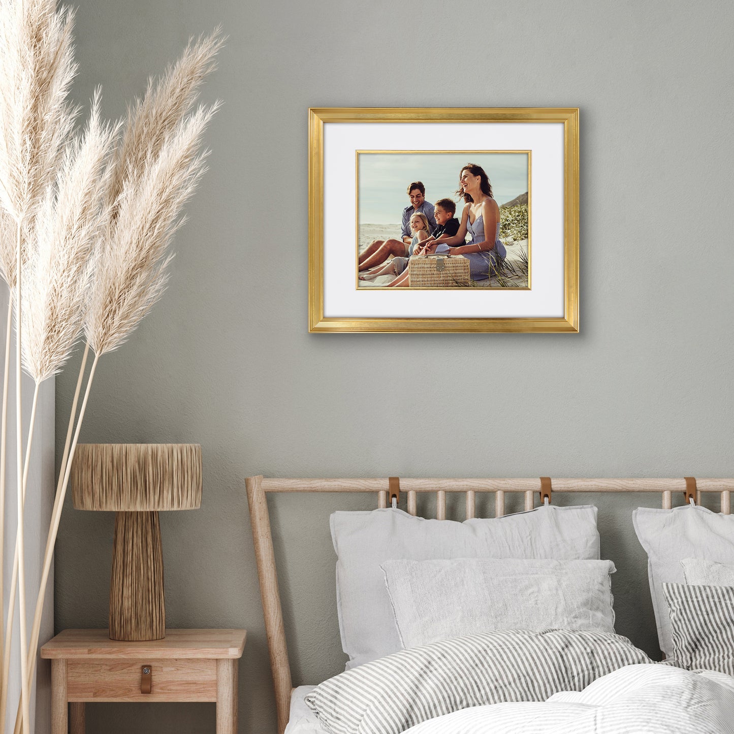 16x20 | Veranda Picture Frame | Fillet Accent | Acrylic Glazing | White Mat Fits 11x14 - Americanflat