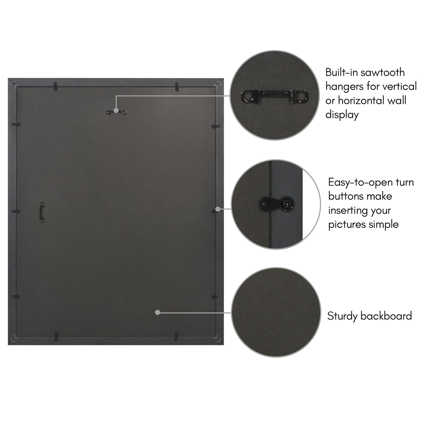 16x20 | Veranda Picture Frame | Fillet Accent | Acrylic Glazing | White Mat Fits 11x14 - Americanflat