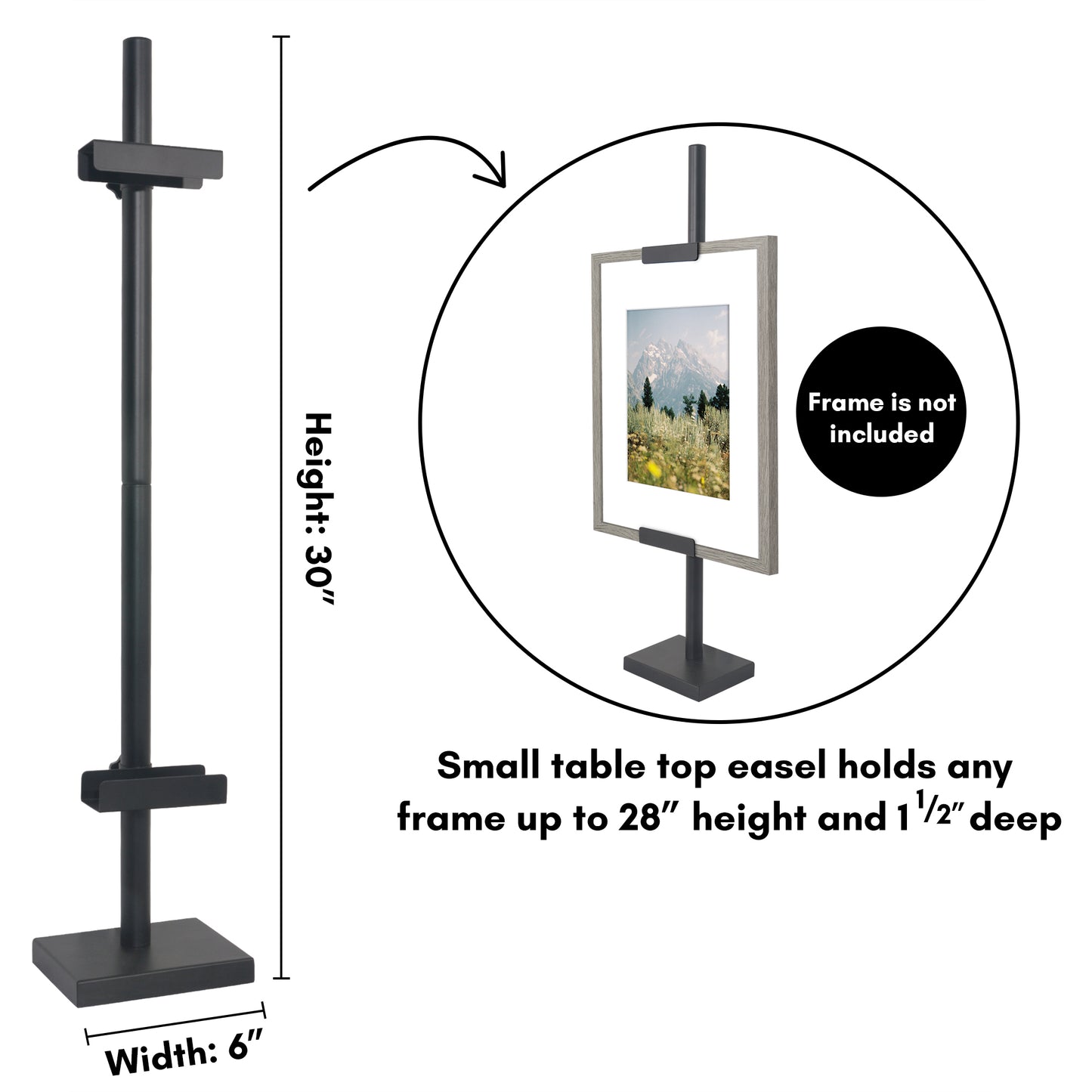Black Adjustable Easel Stand | Tabletop Display for Frames - Americanflat