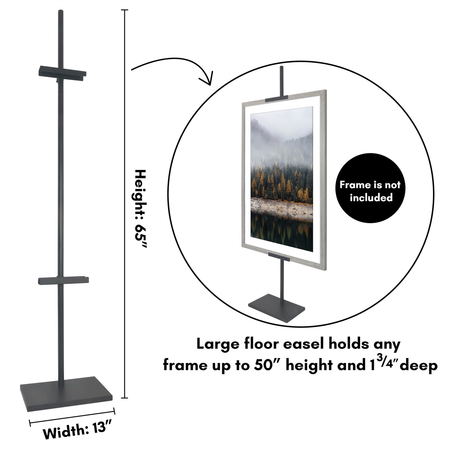 Black Adjustable Easel Stand | Tabletop Display for Frames - Americanflat
