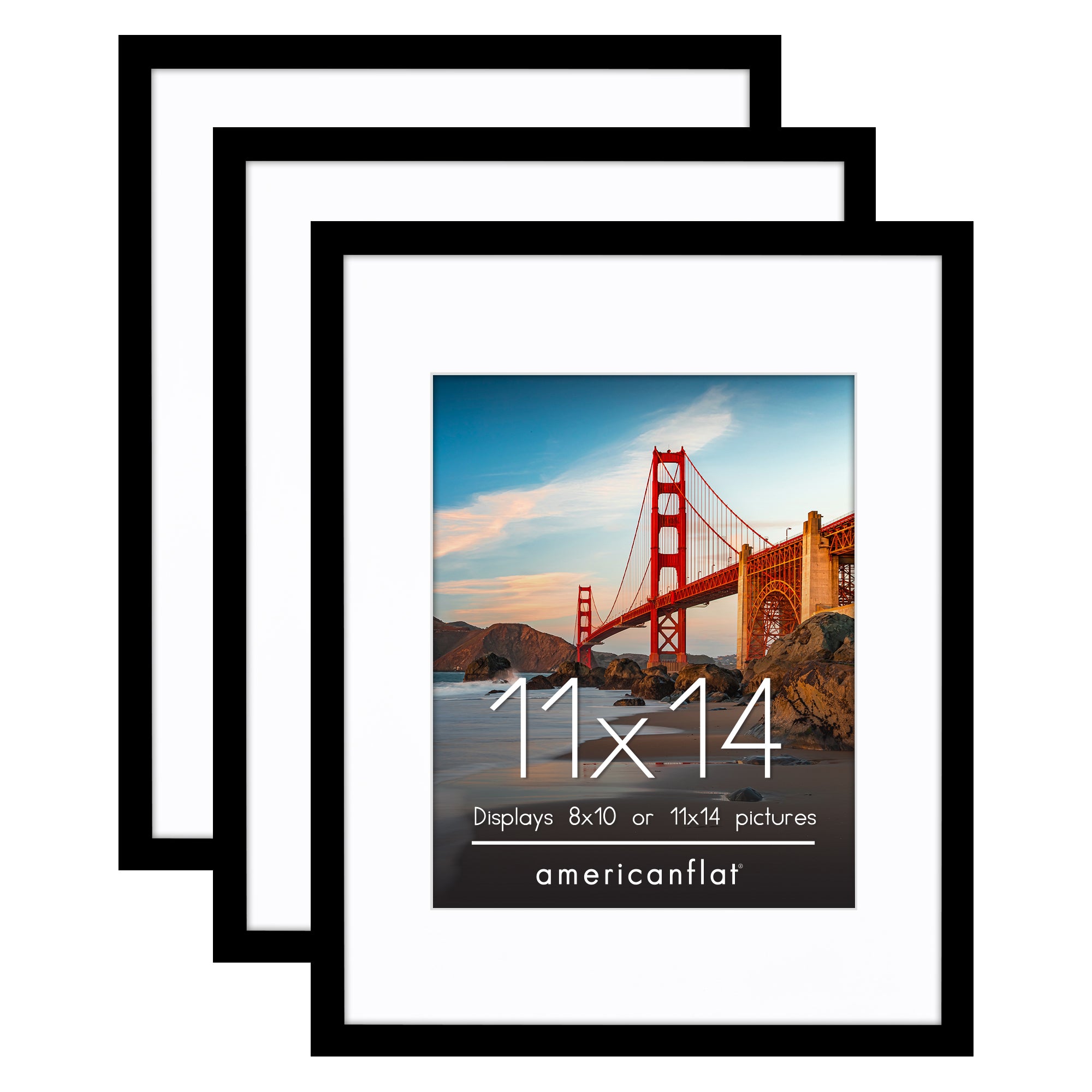 ティーンズロード/チャンプロード【A4サイズ写真ポスターフレーム付き３点セット】 Americanflat | Black Picture Frames | Shatter-Resistant Glass | 3 Pack
