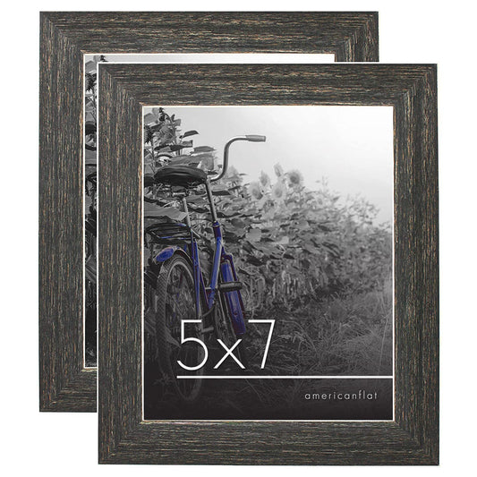 Rustic Picture Frame | Distressed Wood Finish | Shatter-Resistant Glass | Wall