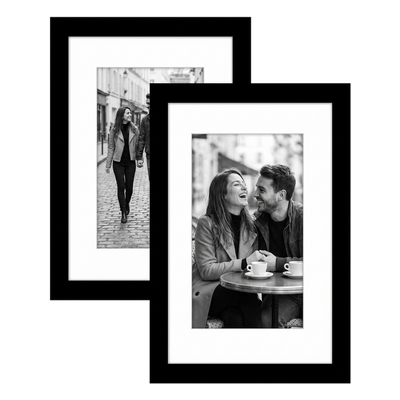 Galleria Matted Picture Frame — 6x8 with 3x5 mat / Black / 2 Pack