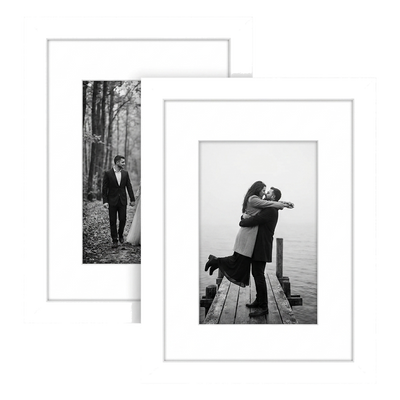 Galleria Matted Picture Frame — 6x8 with 3x5 mat / White / 2 Pack