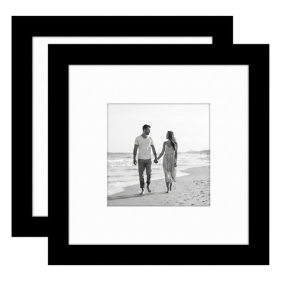 Galleria Matted Picture Frame — 7x7 with 4x4 mat / Black / 2 Pack