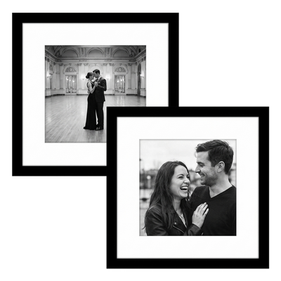 Galleria Matted Picture Frame — 8x8 with 5x5 mat / Black / 2 Pack