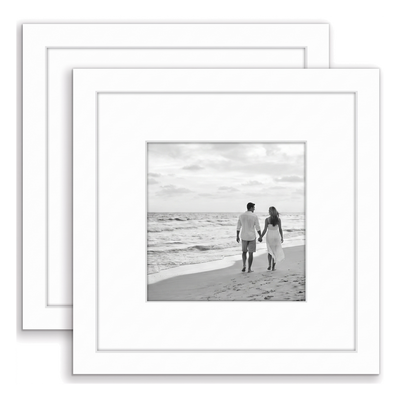 Galleria Matted Picture Frame — 8x8 with 5x5 mat / White / 2 Pack