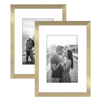 Galleria Matted Picture Frame — 8x10 with 5x7 mat / Gold / 2 Pack