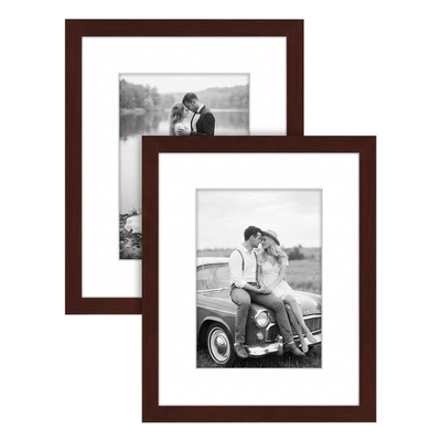 Galleria Matted Picture Frame — 8x10 with 5x7 mat / Mahogany / 2 Pack