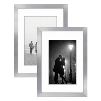 Galleria Matted Picture Frame — 8x10 with 5x7 mat / Silver / 2 Pack