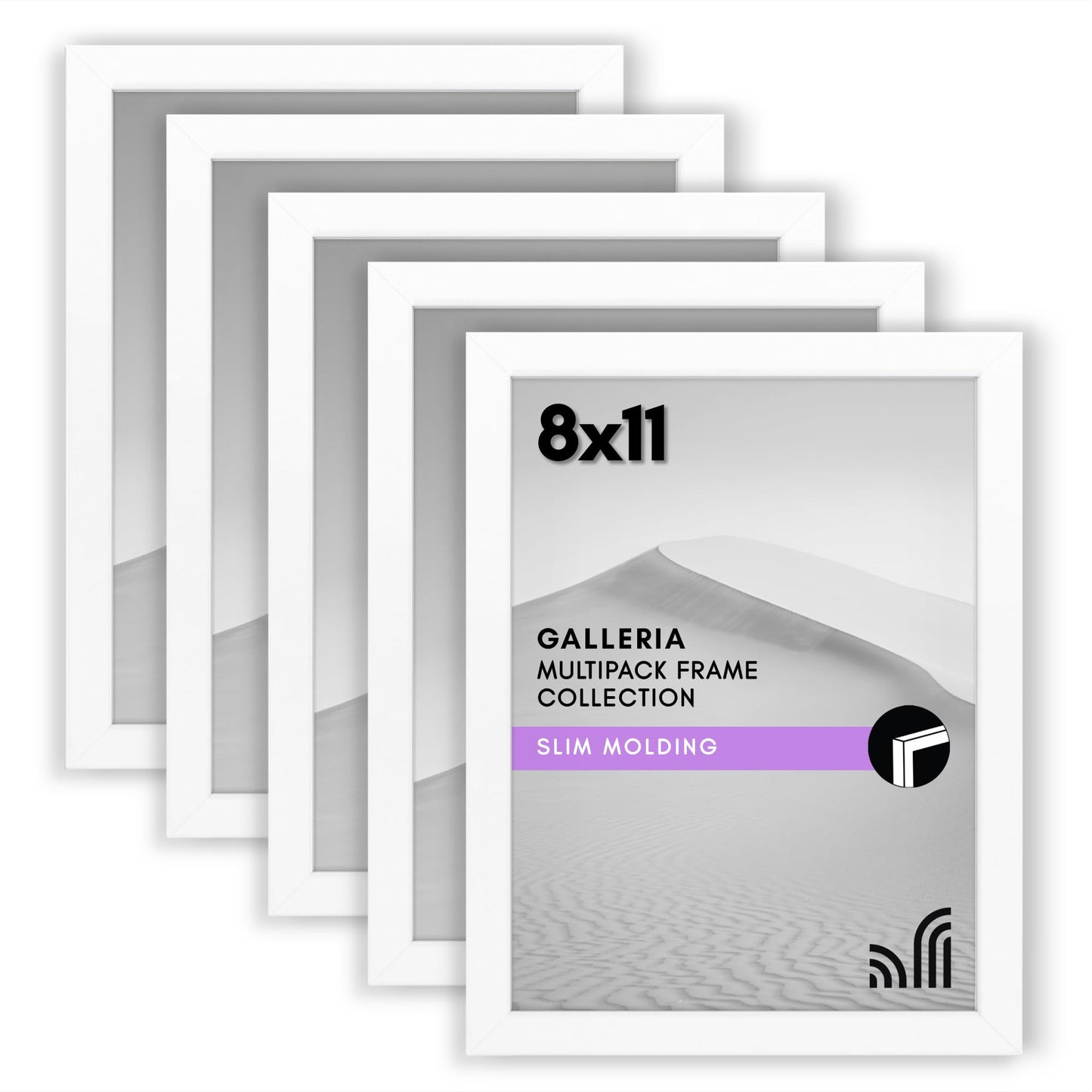 Set of 5 - Classic Gallery Picture Frame without Mat | Galleria Collection