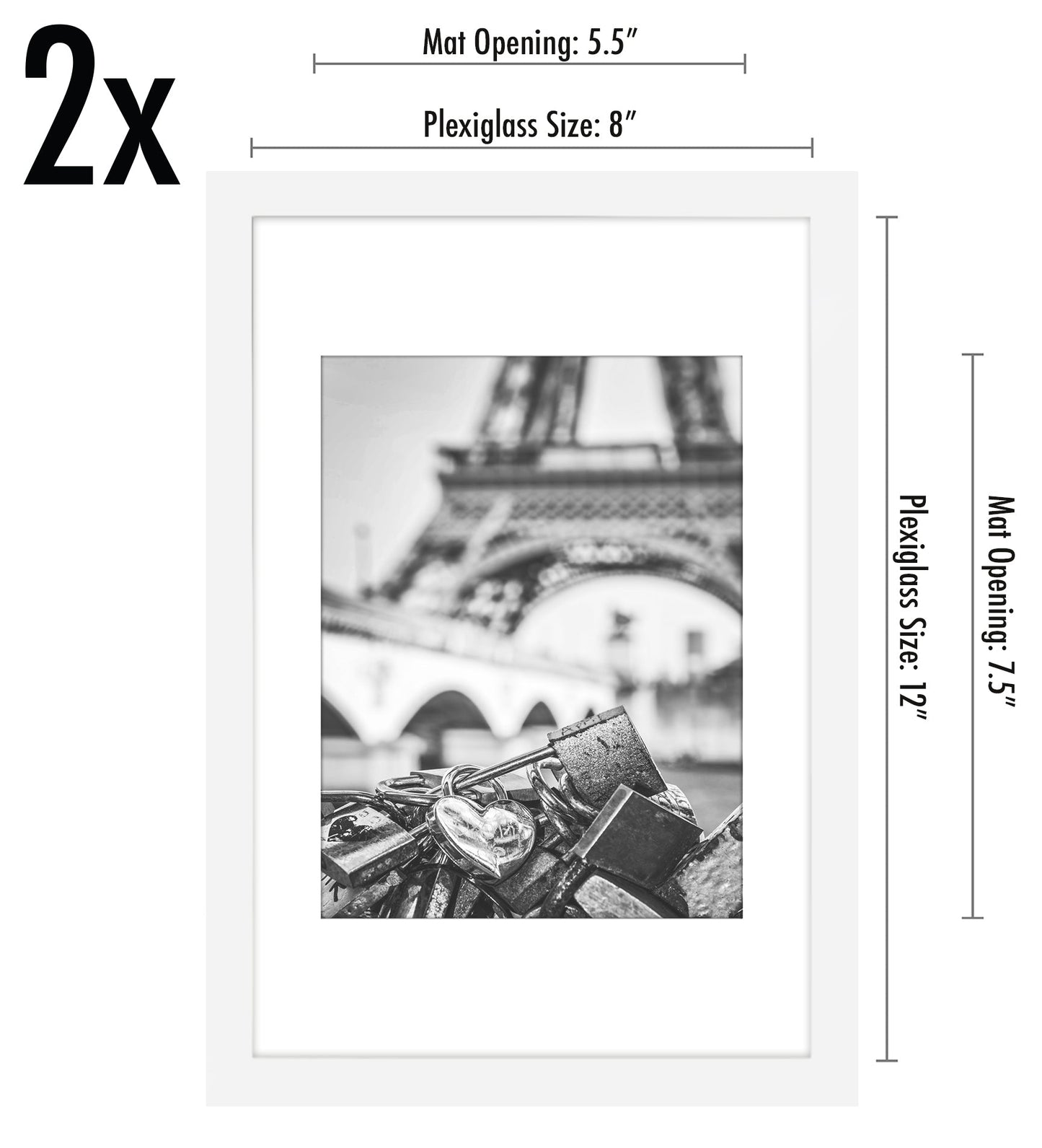 Americanflat Galleria Picture Frames | Set of 2 | With Mat | Acrylic