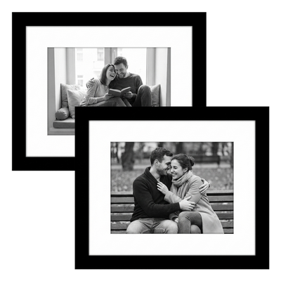 Galleria Matted Picture Frame — 9x9 with 6x6 mat / Black / 2 Pack