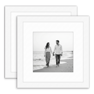 Galleria Matted Picture Frame — 9x9 with 6x6 mat / White / 2 Pack