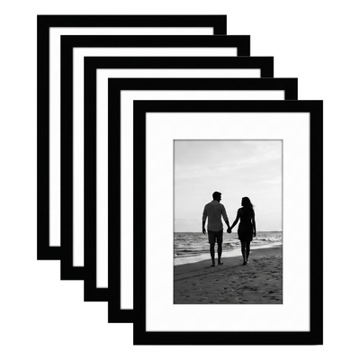 Galleria Matted Picture Frame — 9x12 with 6x9 Mat / Black / 5 Pack