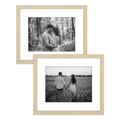 Galleria Matted Picture Frame — 9x12 with 6x8 mat / Natural Oak / 2 Pack