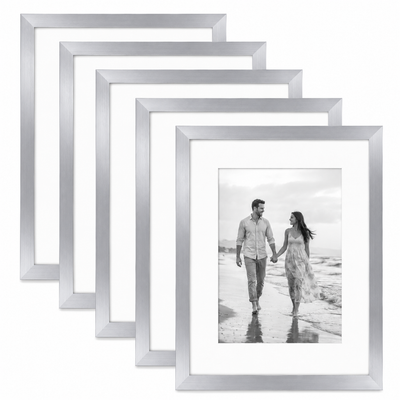 Galleria Matted Picture Frame — 9x12 / Silver / 5 Pack