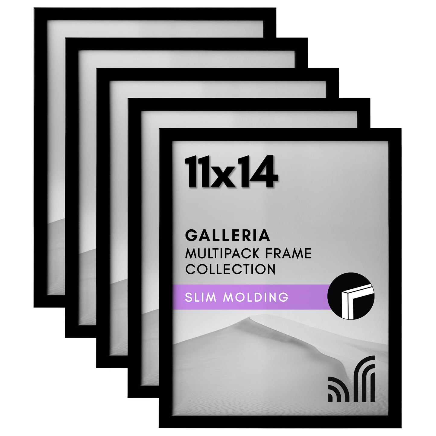 Set of 5 - Classic Gallery Picture Frame without Mat | Galleria Collection