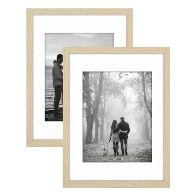 Galleria Matted Picture Frame — 11x14 with 8x10 mat / Natural Oak / 2 Pack