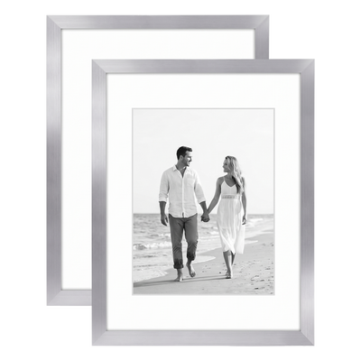 Galleria Matted Picture Frame — 11x14 with 8x10 mat / Silver / 2 Pack