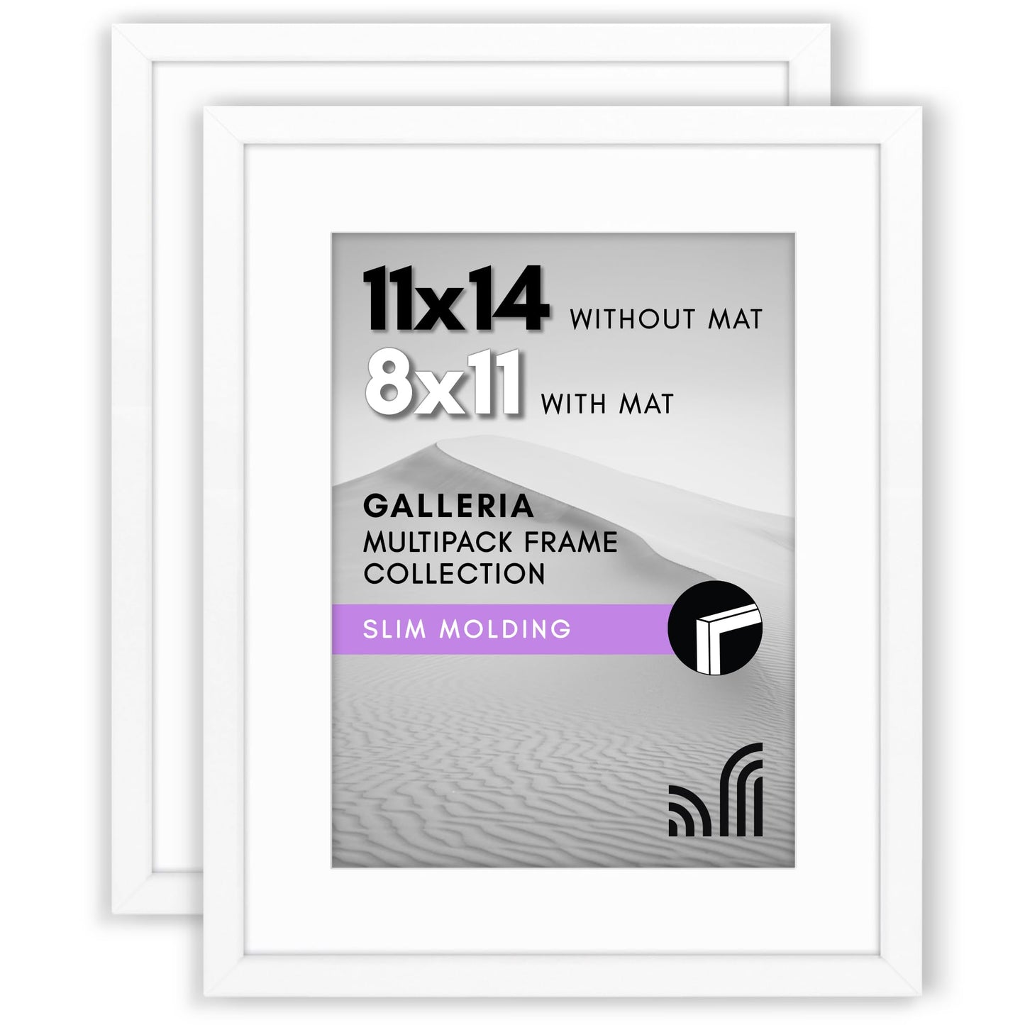Americanflat Galleria Picture Frames | Set of 2 | With Mat | Acrylic