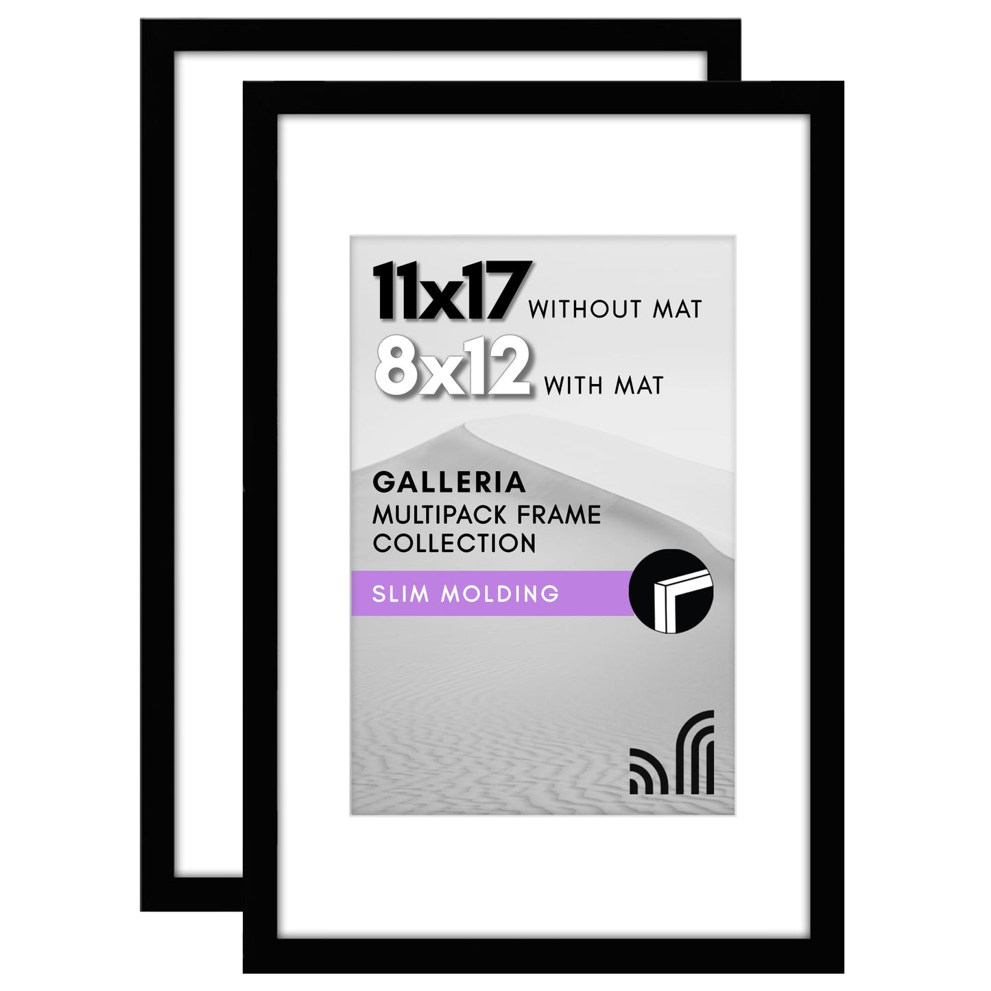 Americanflat Galleria Picture Frames | Set of 2 | With Mat | Acrylic