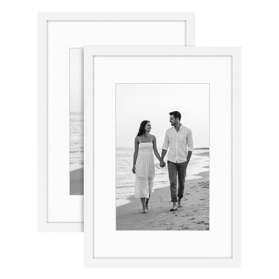 Galleria Matted Picture Frame — 11x17 with 8x12 mat / White / 2 Pack