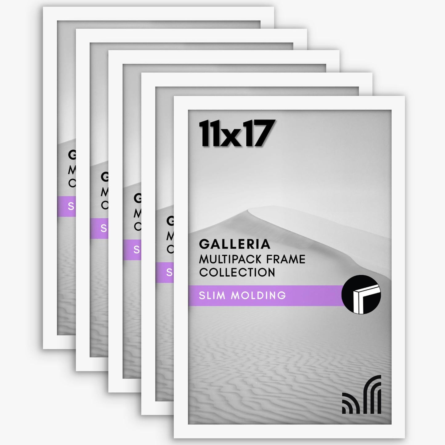 Set of 5 - Classic Gallery Picture Frame without Mat | Galleria Collection