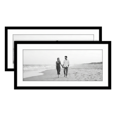 Galleria Matted Picture Frame — 11x27 with 8x24 mat / Black / 2 Pack