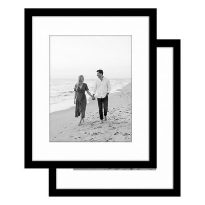 Galleria Matted Picture Frame — 11.5x14 with 8.5x11 mat / Black / 2 Pack