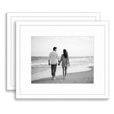Galleria Matted Picture Frame — 11.5x14 with 8.5x11 mat / White / 2 Pack