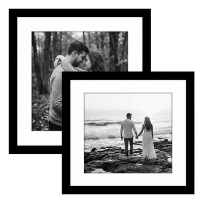 Galleria Matted Picture Frame — 15x15 with 9x9 mat / Black / 2 Pack