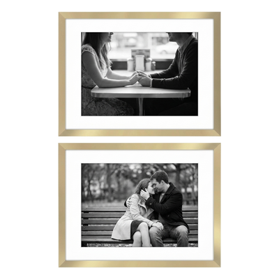 Galleria Matted Picture Frame — 12x16 with 9x12 mat / Gold / 2 Pack