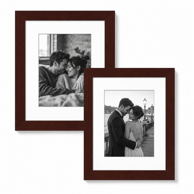Galleria Matted Picture Frame — 12x16 with 9x12 mat / Mahogany / 2 Pack
