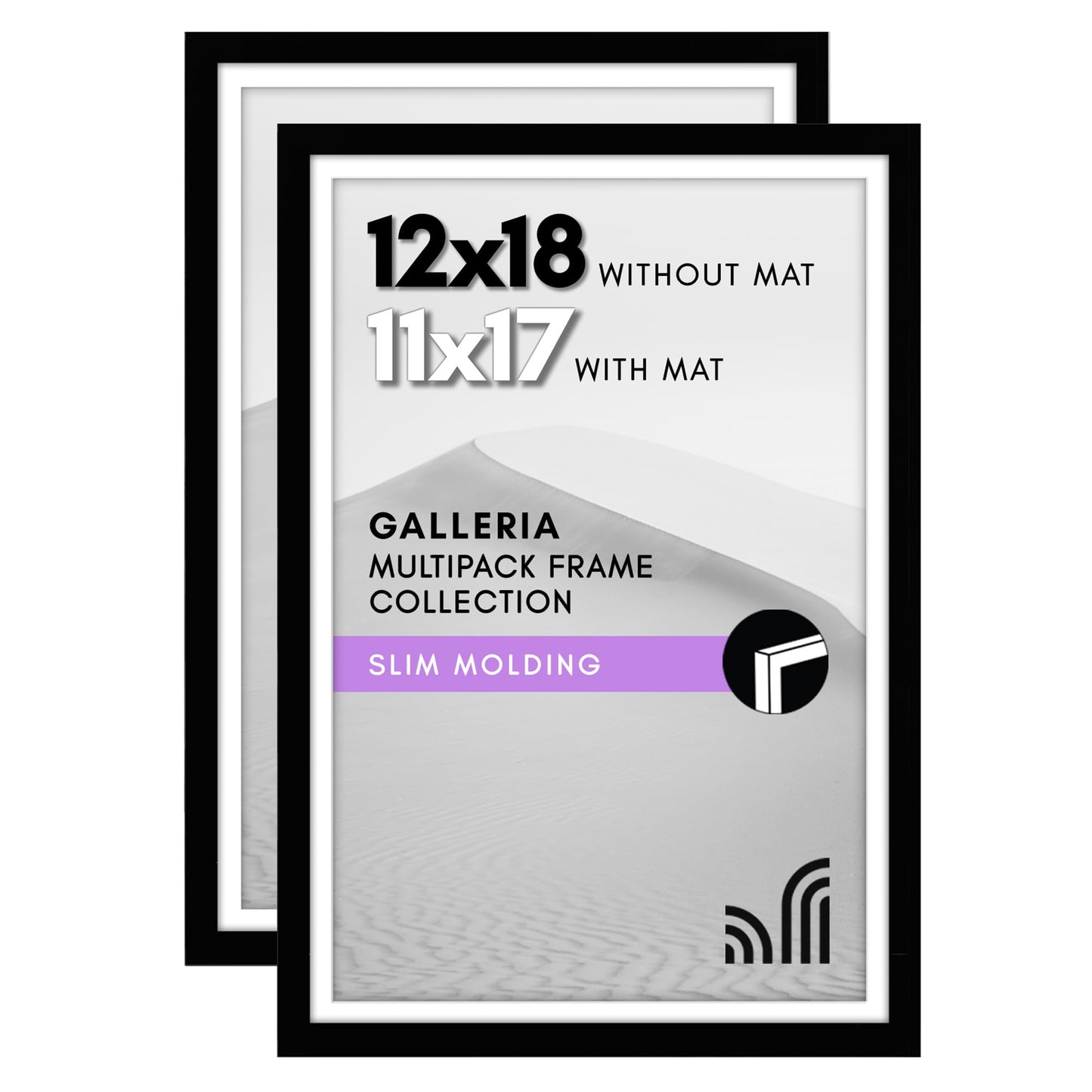 Americanflat Galleria Picture Frames | Set of 2 | With Mat | Acrylic