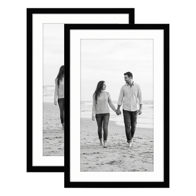 Galleria Matted Picture Frame — 12x18 with 11x17 mat / Black / 2 Pack