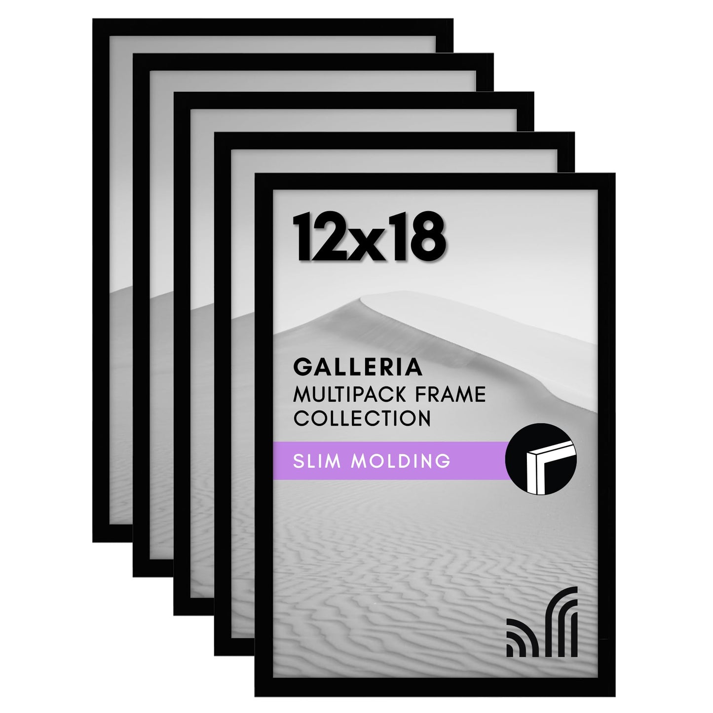 Set of 5 - Classic Gallery Picture Frame without Mat | Galleria Collection