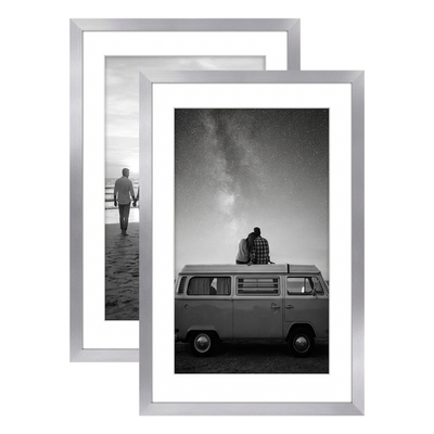 Galleria Matted Picture Frame — 12x18 with 11x17 mat / Silver / 2 Pack